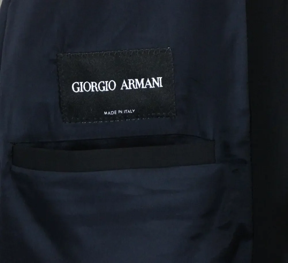 $2595 Giorgio Armani Blazer 42 R (52 EU) Wool Dark Navy One Button Tuxedo Italy